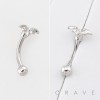 GOTHIC WINGED BAT 316L SURGICAL STEEL CURVED BARBELL/EYEBROW
